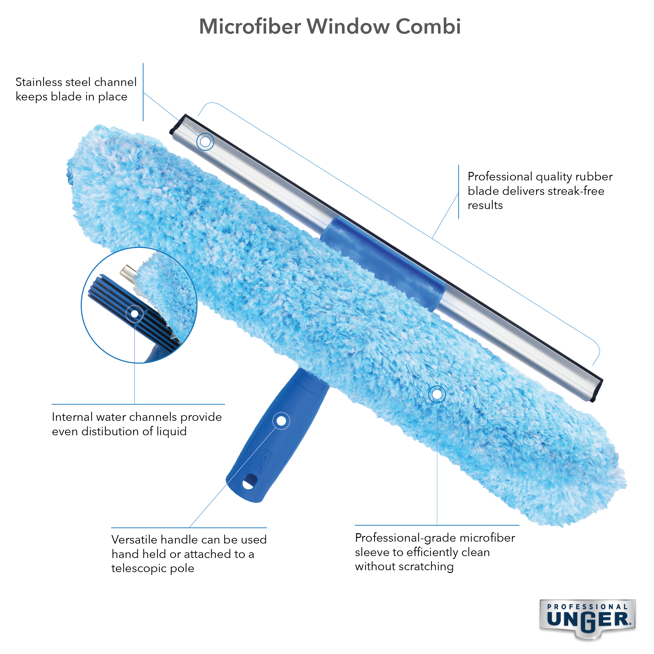 Microfiber window combi by Unger - Unger window cleaning